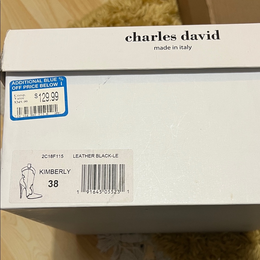 Charles David Kimberly Black Leather Heels